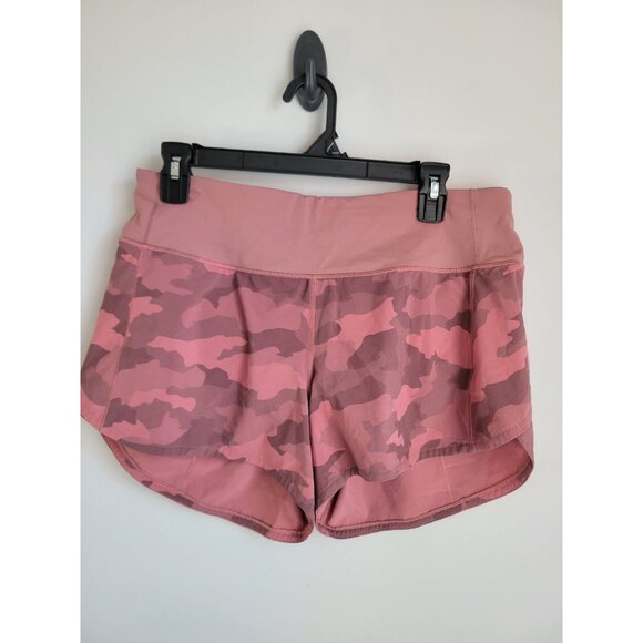 Lululemon Speed Up Low Rise 4" Shorts Camo Brier Rose Spiced Chai Size 8 Tall - Picture 1 of 6